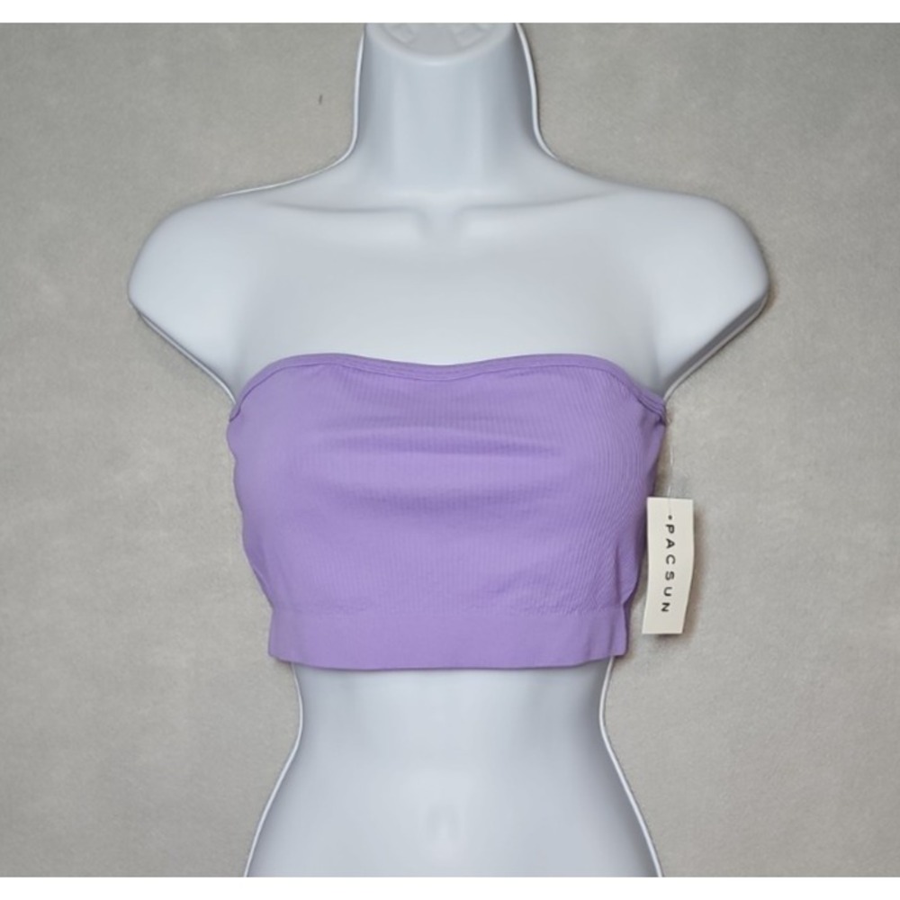 Contour by PacSun Womens Purple Ribbed‎ Bandeau Tube Top Size Medium NWT